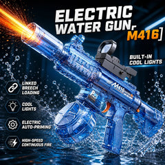 Electric Water Gun Simulation Shooting Water Gun with Recoil Flash Function Summer Outdoor Beach Game Toys Children Adults Gifts