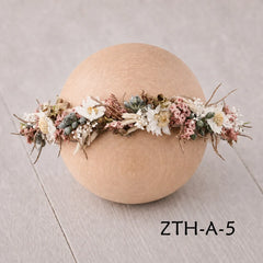 Floral Newborn Headbands for Photography Props Handmade Infant Girl Flower Wreath Baby Headband Newborn Photoshoot, Accessories