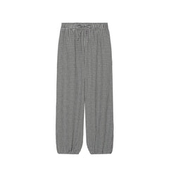 Women's Long Pants 2026 Summer New Style Red Plaid Drawstring Lantern Pants Long Pants Beach Vacation Casual Fashion