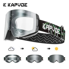 Kapvoe Snow Goggles Ski Snowboarding Skiing Sunglasses for Women Men Anti-Fog Lens UV400 Photochromic Glasses Motorcycle Glasses