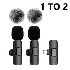 Lavalier Wireless Microphone 80mAh Rechargeable Battery Clip-On Podcast Mic for Streaming Vlogging Voice Recording Plug & Play