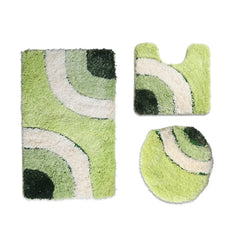 European Style Flocking Floor Mat, Household Bathroom Water Absorption and Anti Slip Mat Combination Set of Three Pieces