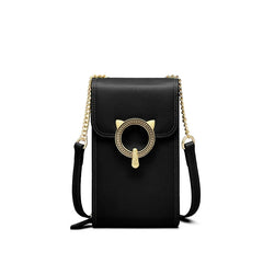 FOXER Fashion Split Leather Cellphone Bag Women's Shoulder Bag Light Luxury Female Crossbody Bag Mini Phone Travel Bag for Girl