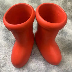 Astro Boy Style Japanese Simple Mid-Calf Rain Boots for Men, Fashionable Waterproof Outdoor Boots, Lightweight and Durable Rubber Shoes