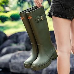 2026 Fashion Ladies High Top Waterproof Rain Boots Non-slip Wear-resistant Rubber Boots Outdoor Long Tube Rain Shoes For Women