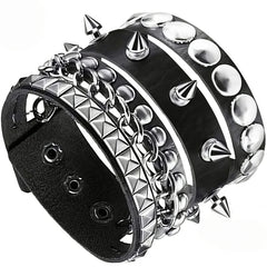 4pcs/set Gothic Punk Rock Square Rivet Bracelet Daily and Party Gothic