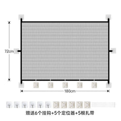 Non-Punch Retractable Pet Fence, Adjustable Portable Safety Gate, Indoor Outdoor Isolation Barrier for Dogs & Cats