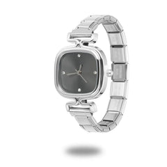 1PC 's Stainless Steel Round Simple Watch Bracelet Bangle for Friend
