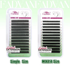 FADVAN 3D/4D/5D W Shaped Double Tips Eyelashes Extensions Natural Softlight Volume Fanning Lashes 0.07 Curl C D Black Eyelashes