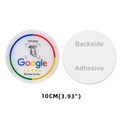 NFC Station table Tag 13.56Mhz programmable Compatible Google Review Card NFC Reviews display bending Card Acrylic Table Sticker