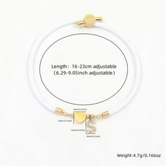 InitIal Heart Charm Letter Link Bracelet for Women Classic Letter A-Z Rope Chain Bracelet for Daily Jewelry Gifts