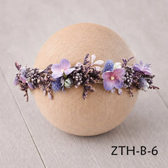 Floral Newborn Headbands for Photography Props Handmade Infant Girl Flower Wreath Baby Headband Newborn Photoshoot, Accessories