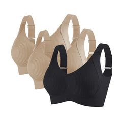 3pcs/set Women's Push-Up Bra Non-Wire Lift Bra Seamless Underwear