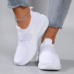Spring new women's sports shoes, fashionable, breathable, lightweight, non-slip, wear-resistant, casual sports shoes, flat shoes