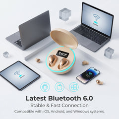 Bluetooth 5.3 Earbuds, Clear Calls, 32H Playtime, Hi-Fi Sound, Lightweight Comfort, USB-C Charging
