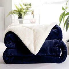 Multi-size Warm Thickening Fleece Blanket Reversible Soft Fluffy Home Company Large Bed Double-layer Throw Blankets Gift
