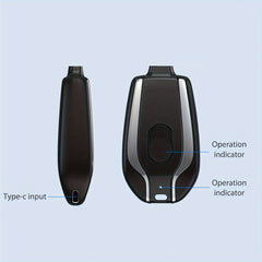 2025 New 1500mAh Mini Keychain Emergency Power Bank Portable Power Bank Keychain Emergency Charger for iPhone13 12 Xiaomi Huawei