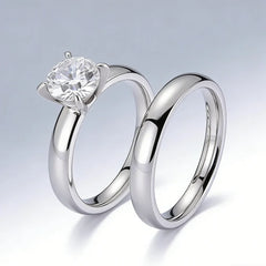 Minimalist Women's Wedding Rings with 4MM Cubic Zirconia Simple Elegant Female Finger Accessory Engagement Bands Jewelry