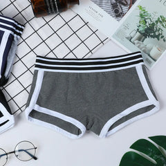 Women's Low-Waist Boxer Boyshort Panties Single Piece Comfortable Breathable Sport Underwear Ladies Intimate Lingerie Women's pa