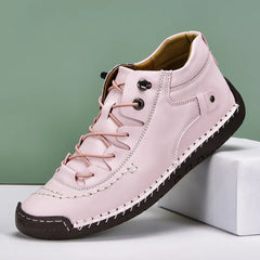 Purple Sneakers Women Casual Shoes Hand-stitching Leather Sneakers Women shoes Mid-top New Slip On Loafers Woman Driving Shoes