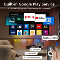 HORLAT 3200Ansi Lumens 4K Full HD Projector T10ULTRA 2G 32G Home Theater WiFi Android 14 Portable Smart TV Cinema Beam Projector