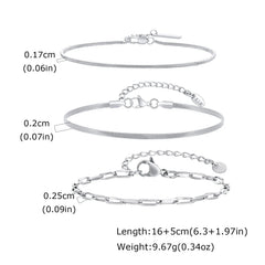 1/2/3pcs Chain Bracelet for, Stainless Steel Twisted Rope Cuban Chain
