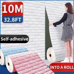 3D Foam Brick Wall Panels Stickers Self Adhesive Waterproof Living