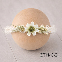 Floral Newborn Headbands for Photography Props Handmade Infant Girl Flower Wreath Baby Headband Newborn Photoshoot, Accessories