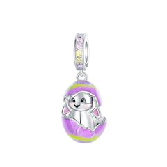 925 Sterling Silver Can Be Opened Pandant Easter Egg Charms Beads Fit