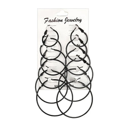 12pairs/6pairs Simple Punk Hoop Earrings Set Big Circle Earrings