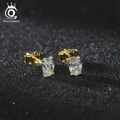 ORSA JEWELS Exquisite 925 Sterling Silver Zircon Earrings for Women Shiny 8A Premium Cubic Zirconia Earrings Party Jewelry LZE03