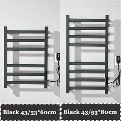 Black/White Electric Towel Rack With Digital Display Touch Temperature&Time Control Smart Heated Towel Rail Towel Warmer