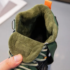 Kids Sneakers Anti-slip Wear-resistant Hiking Shoes for Children Boys Winter Outdoor Sports Shoes Warm Cotton Snow Boots for Kid