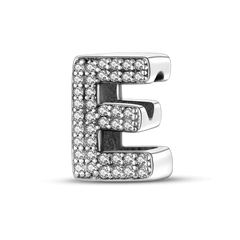 Fit Original Bangle Bracelet DIY A-Z Alphabet Charms Bead 925 Sterling Silver CZ Zircon LOVE Letter Dangle Pendant Jewelry Gift
