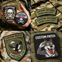 Camouflage Shield Tactical Custom Embroidery Patch Personalized Your Logo Iron On Patches Sew On Badge For Army Clothing Gear