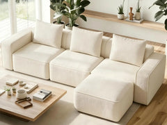 103" Sectional Couch, Locked-in Modular Sectional Sofa, Wood Frame Couches for Living Room, 22" Deep Seat L Shaped, Custom