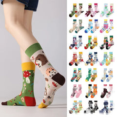 New Creative Cartoon Dog Ins Animal Trendy Socks Jacquard Cotton Socks Couple Mid length Fashion Skateboarding Socks