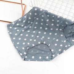 Modal Large size Panties for fat Lady Fashion Polka dot briefs High waist wide leg boyshorts cotton crotch underpants