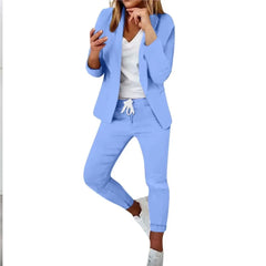 2 Piece Women's Autumn Winter Suit Fashion Slim Fit Lace-Up Small Feet