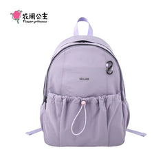 Flower Princess Solar 2025 New Original Women's Backpacks Commuting Travel School Simple Backpack Female Bag for Woman Back Pack