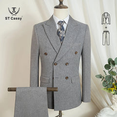 ST Cassy High Quality Elegant Man Suit 2 Piece Set Party Outfit Modern Wedding Dinner Suit for Men Stylish Business Office Suit