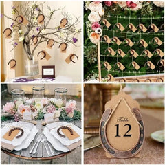 1/10PCS Lucky Horseshoe Ornament Mini Retro DIY Decor Horseshoe with Blank Card Birthday Valentine's Day Gift Creative Pendant