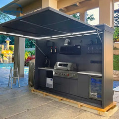 Customized Modular Outdoor Kitchen Island Premium Modular 304 Stainless Steel Outdoor Kitchen Cabinets Anti-Rust Cabinets