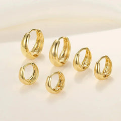 6pcs/set Stainless Steel Crystal Zirconia Hoop Earring for Women Metal