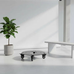 Versatile Heavy Duty Plant Holder Metal Rolling Planter Stand with Lockable Wheels for Home Garden