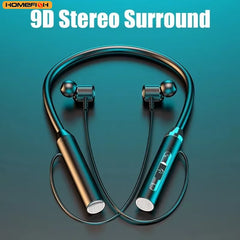 9D Bluetooth Earphones Wireless Headphones Magnetic Sport Neckband