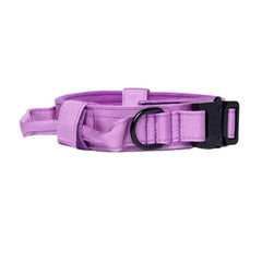 Tactical Dog Collar with Heavy Duty Metal Buckle Control Handle Nylon Military Dog Collar for Medium Large Dog