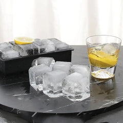 Ice Cube Tray Silicone Ice Ball Freezer Mold Square Ice Cube Maker with Lid 4/6/8 Grids for Whiskey Cocktail Coffee Accessories