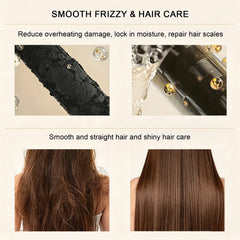 Steam Hair Straightener Brush 2-in-1 Hot Mist Red Light Therapy 4 Temp MCH Fast Heating Anti-Scald Hair Styling Tool for Home Tr