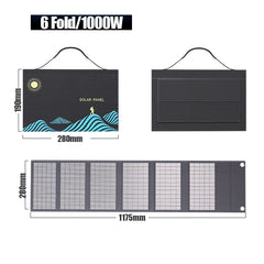 1000w Solar Panel Portable Folding Bag Usb+dc Output Solar Charger